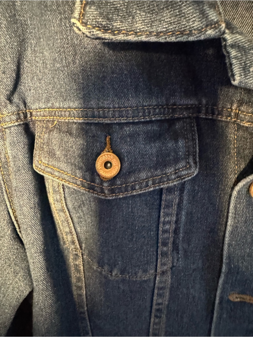 Classic Plus Size Dark Blue Denim Jacket - Picture 4 of 6